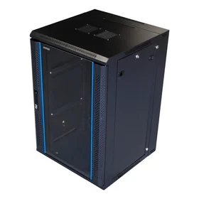 Toten 18U 600x600 Vægskab Glasdør Sort