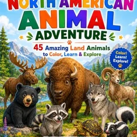 My First North American Animal Adventure Färgläggningsbok för barn