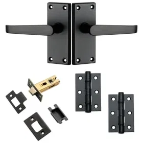Designer Victorian Straight Lever Short Door Handle Matte Black