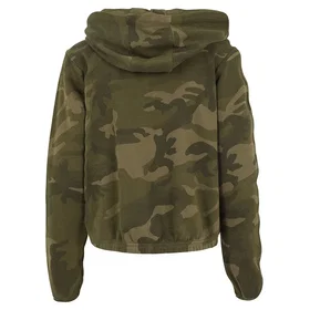 Build Your Brand Camo Cropped Hoodie (Kvinnors)