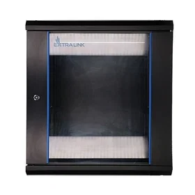 Extralink 12U 600x450 Svart Glassdør Veggmontert