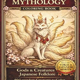 Gods Creatures of Japanese Mythology Färgläggningsbok för alla åldrar
