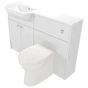 Deccado Benham Bathroom Furniture Set White Slimline 1200mm 05059519452188
