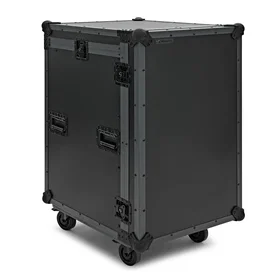 Trojan Stealth 16U Heavy-Duty Wheeled Mixer Rack Flight Case