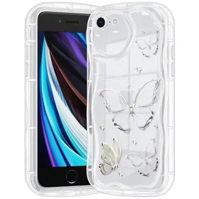 CASBST Butterfly Print Clear Case för iPhone SE/8/7