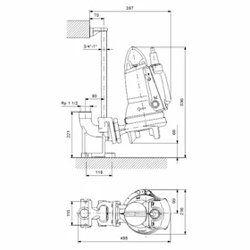 Grundfos Avløps Kvernpumpe SEG 1,2 kW 9045562