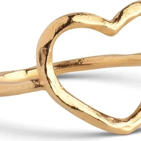 Enamel Heart Ring Förgylld-Ringstorlek 54 Dam 18 kt. forgyldt 925 sterling sølv