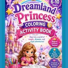 Dreamland Princess Färgläggnings- och aktivitetsbok för barn