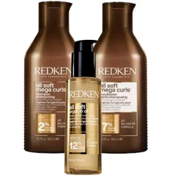 Redken All Soft Mega Curls Trio Set (Shampoo 300ml, Conditioner 300ml, Argan 6-Oil 100ml)