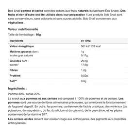 BOB Snacks aux fruits Pomme, Cerise 60g