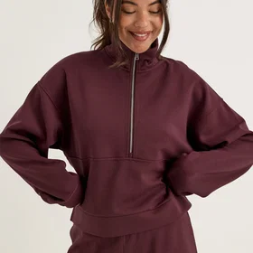 Bubbleroom High Collar Half Zip Genser (Dame)