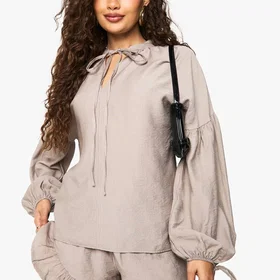 Boohoo Linen Look Frill Flippy Shorts (Women's)