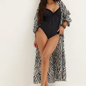 Boohoo Bandeau Knot Tie Baddräkt (Naisten)