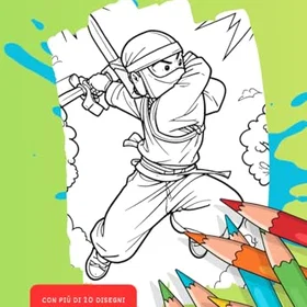 Colora i Ninja Färgläggningsbok för Barn
