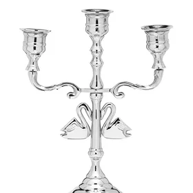 Anna + Nina Argent Swans Lysestage 8.5cm