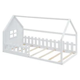 OKWISH Lit Enfant Avec Maison 90x200cm