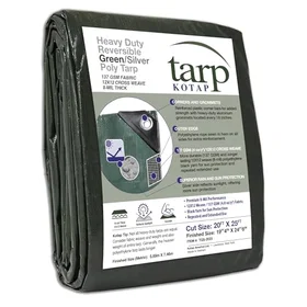 Kotap Bâche 137g/m² 20x25.8 m Verte/Argent Poly TGS-2025