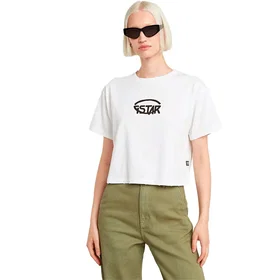 G-star Cropped Logo Relaxed Kortærmet T-shirt (Dame)