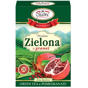 Malwa Grönt Te Granatäpple Te Påsar 20-Pack
