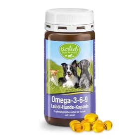 Tierlieb Omega-3-6-9 Huile de lin pour chien gélules 180Capsules