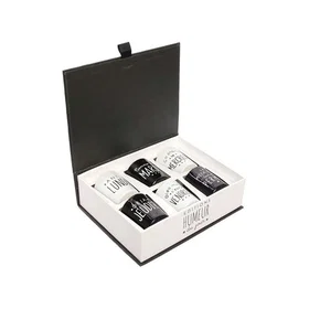 Dites Bougie parfumée coffret de 6 assorties Vanille Noir et Blanc Pots en verre