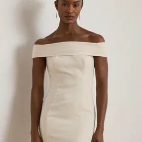 Ralph Lauren Adlar Crepe Off-The-Shoulder Mekko