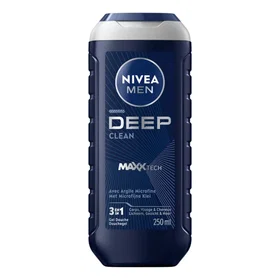 NIVEA MEN Deep Clean 3-in-1 dusjsjampo med mikrofin leire for kropp, ansikt og h