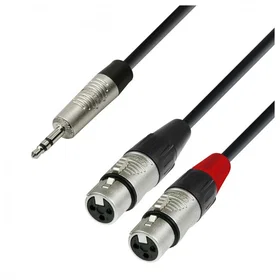 Adam Hall 4 STAR Rean Mini Jack to Twin XLR Splitter Cable 1.8m K4YWFF0180