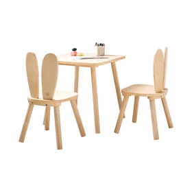 Petite Ensemble Chaises et table enfant en contreplaqué marron