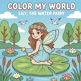 Feen Lily die Wasserfee Färgläktbok för barn från 3 år