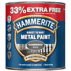 Hammerite Metal Paint Hammered Finish Black 1L