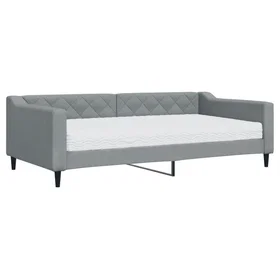 vidaXL Dagbädd med Madrass Ljusgrå 100x200 cm Tyg