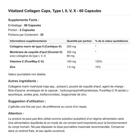 Vitalized Collagen Types I, II, V, X 60 Capsules