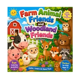 Farm Animal Friends and Woodland Friends Färgläggningsbok