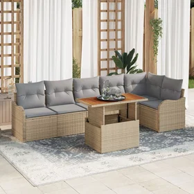 vidaXL Garden Sofa Set with Cushion Manual 7 Pieces 3349468