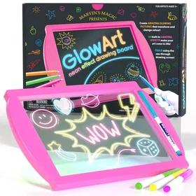 Marvin's Magic Glow Art Neon Effect Drawing Board Pink