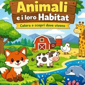 Animali E I Loro Habitat Färgläggningsbok för barn