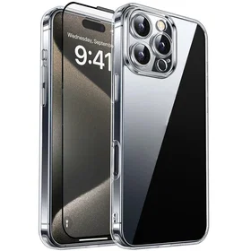 RURIHAI 2-in-1 Flexibelt Plastfodral med Skärmskydd för iPhone 15 Pro