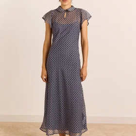 Damson Hudson Midi Kjole Gennemsigtig Bjerg Gingham