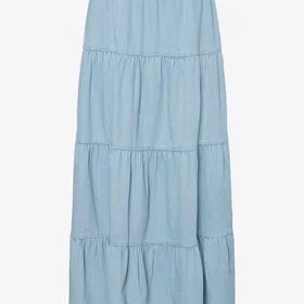 Pieces Lång Denim Kjol