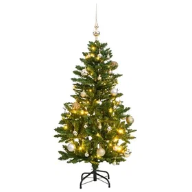 vidaXL Sapin artificiel à charnières 120cm 150 LEDs