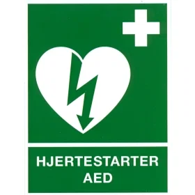 D-S Hjertestarter/AED henvisningsskilt selvklebende folie