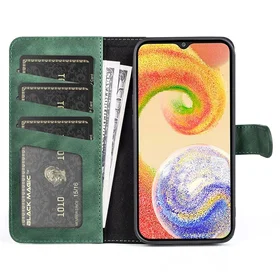 To-farvet Läder Flip Case för Samsung Galaxy A04