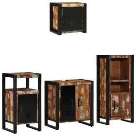 vidaXL Badrumsmöbelset 4 pcs Multicolour Solid Mango Wood 55 x 35 x 60 cm 3305635
