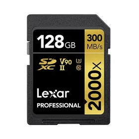 Lexar PRO 2000X SDHC/SDXC UHS-II U3(V90) R300/W260 (UTAN KORTLÄSARE) 128GB
