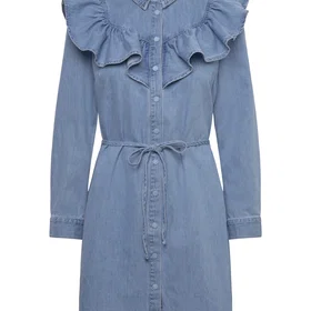 Only Onlindigo Ls Frill Dnm Skjortekjole
