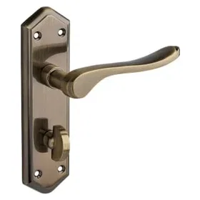Designer Bathroom Door Handle Antique Brass Pair