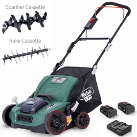 Webb WEV20X2SRB4X Cordless Scarifier/Lawn Raker Combo
