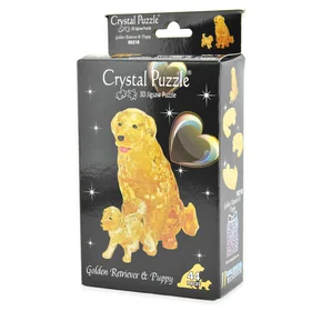 Crystal Golden Retriever & Puppy 44 Pieces
