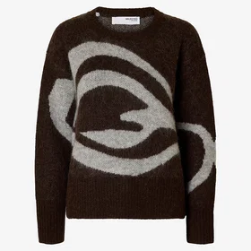 Selected slfAlva Swirl LS Knit O-neck (Dam)